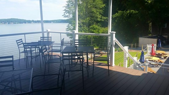 Outdoor seating allows for the perfect view of Lake Lashaway at 308 Lakeside