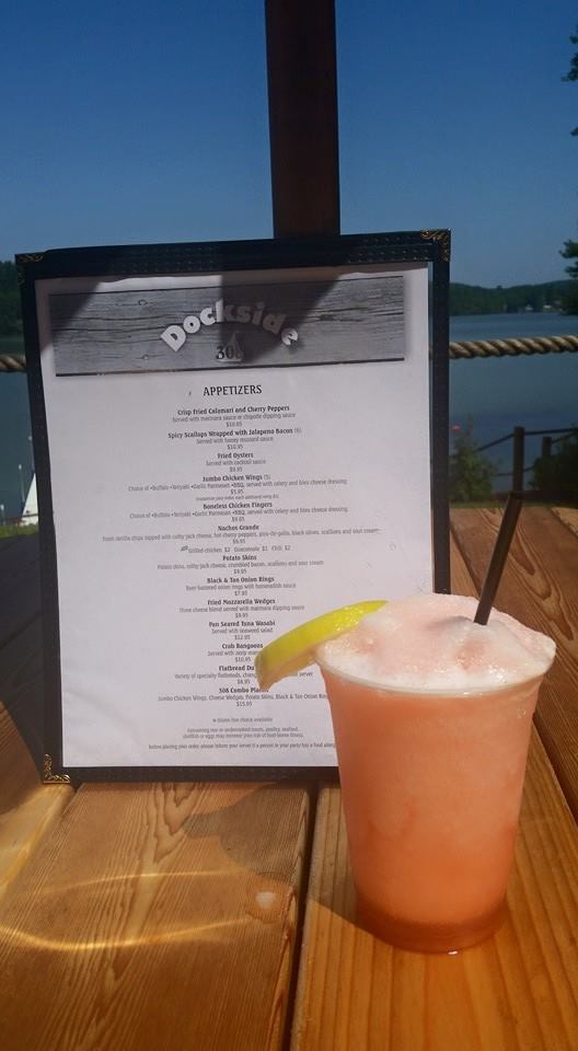 Enjoy a drink of your choice while sitting on the patio at 308 Lakeside
